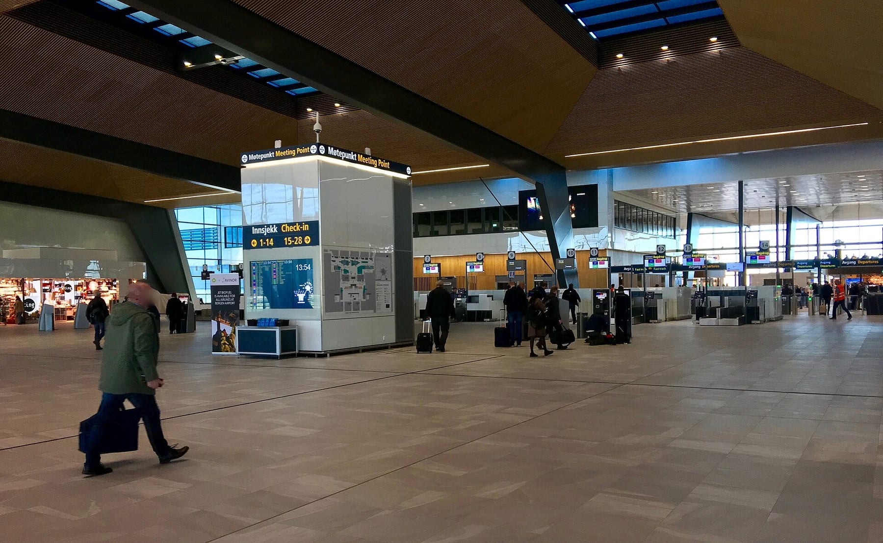 An airport departure hall